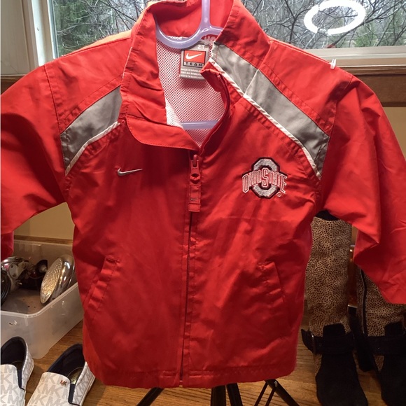 Nike Team OSU OHIO STATE UNIVERSITY TODDLER ZIP UP WIND BREAKER JACKET SZ. 2T - Picture 2 of 4